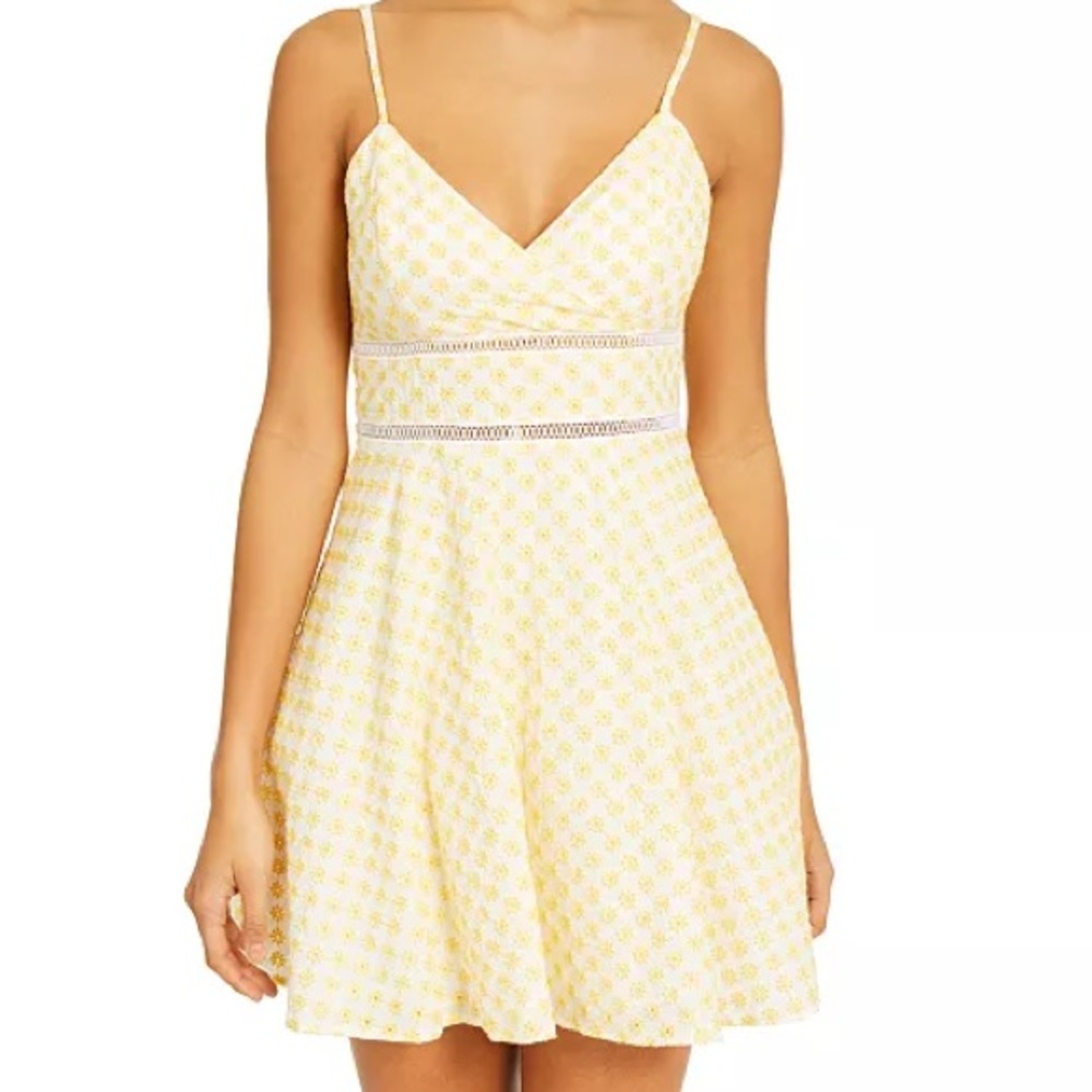 Francesca Yellow Floral Embroidered Dress